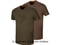 Härkila Graphic T-Shirt 2er-pack Willow green/Slate brown