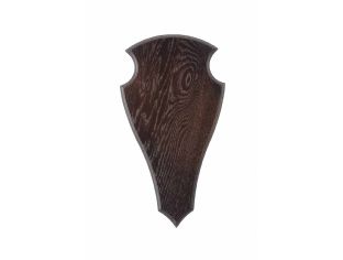Hirsch-Trophäenschild Eichenholz - 52 x 26 cm - Dunkelbraun