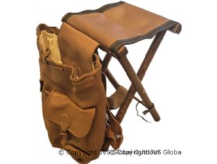 Rucksackhocker Holz/Leder