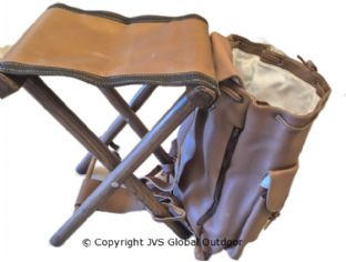 Rucksackhocker Holz/Leder