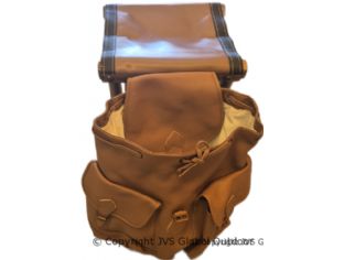 Rucksackhocker Holz/Leder